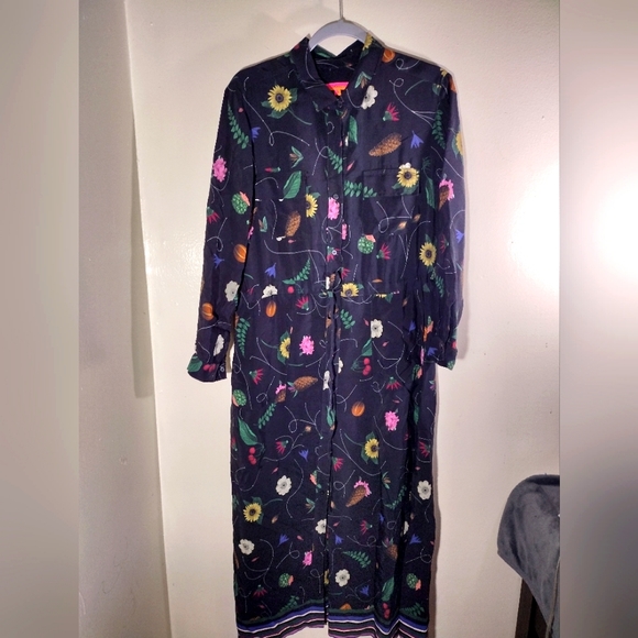 Vilagallo Maxi Floral Shirt Dress Size 6 - Picture 1 of 6